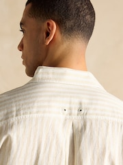 Кремовый/белый в полоску - С длинным рукавом - Joules Linen Blend Shirt - Image 8 of 9