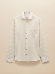 Кремовый/белый в полоску - С длинным рукавом - Joules Linen Blend Shirt - Image 9 of 9
