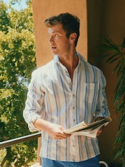 Мульти - С длинным рукавом - Joules Linen Blend Shirt - Image 2 of 9