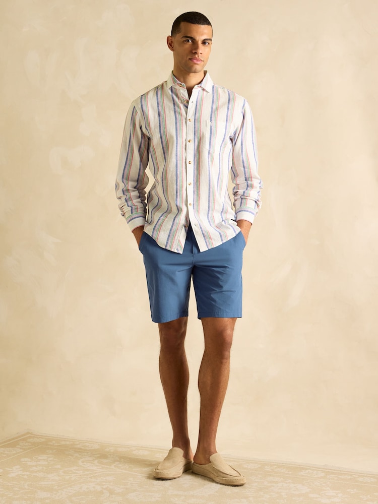 Joules Linen Blend Multi Long Sleeve Shirt - Image 8 of 9