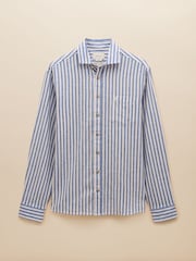 Голубой - С длинным рукавом - Joules Linen Blend Shirt - Image 10 of 10