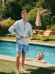 Голубой - С длинным рукавом - Joules Linen Blend Shirt - Image 3 of 10