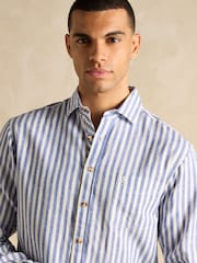 Голубой - С длинным рукавом - Joules Linen Blend Shirt - Image 8 of 10