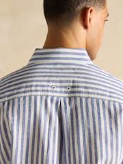 Голубой - С длинным рукавом - Joules Linen Blend Shirt - Image 9 of 10