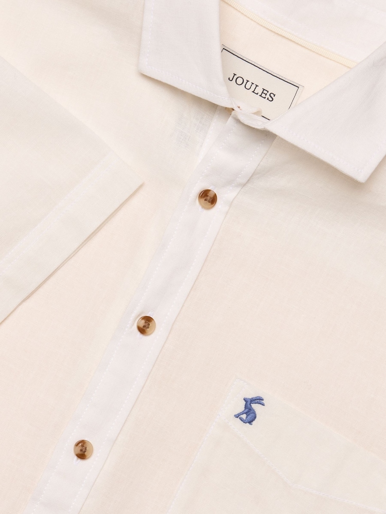 Белый - С коротким рукавом - Joules Linen Blend Shirt - Image 1 of 8