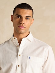 Белый - С коротким рукавом - Joules Linen Blend Shirt - Image 6 of 8