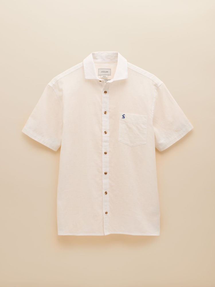 Белый - С коротким рукавом - Joules Linen Blend Shirt - Image 8 of 8