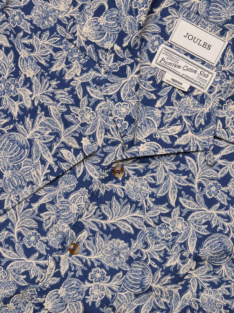 Joules Cotton Slub Navy Short Sleeve Shirt - Image 1 of 10