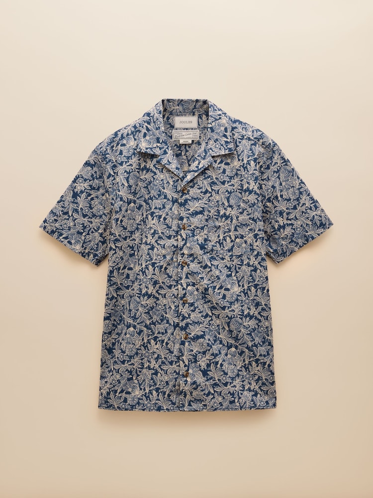 Joules Cotton Slub Navy Short Sleeve Shirt - Image 10 of 10