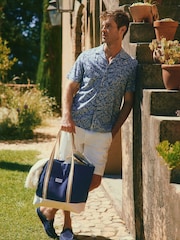 Joules Cotton Slub Navy Short Sleeve Shirt - Image 3 of 10