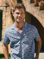 Joules Cotton Slub Navy Short Sleeve Shirt - Image 4 of 10