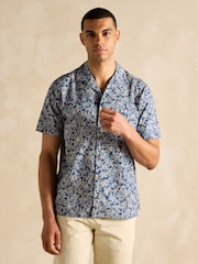Joules Cotton Slub Navy Short Sleeve Shirt - Image 5 of 10