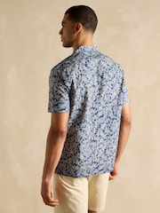 Joules Cotton Slub Navy Short Sleeve Shirt - Image 6 of 10