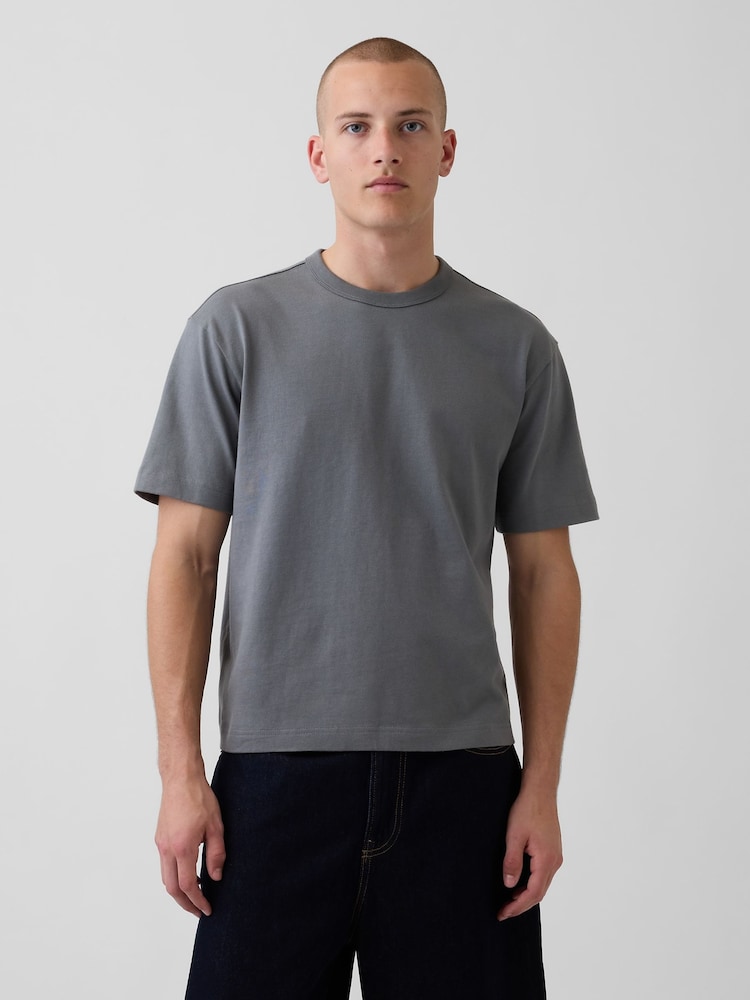 Gap Dark Grey Heavyweight Boxy Short Sleeve T-Shirt - Image 1 of 4