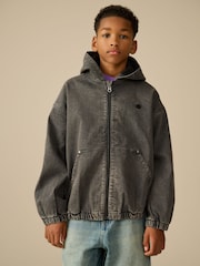 Black Denim Bomber Jacket (3-16yrs) - Image 1 of 10
