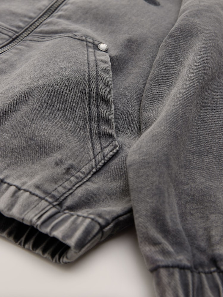 Black Denim Bomber Jacket (3-16yrs) - Image 10 of 10