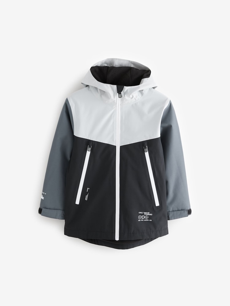 Monochrome Waterproof Fleece Hooded Lined Coat (3-17yrs) - Image 1 of 1