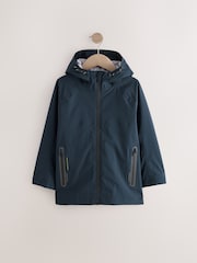 Navy Waterproof Mesh Hooded Lined Anorak Jacket (3-16yrs) - Image 1 of 7