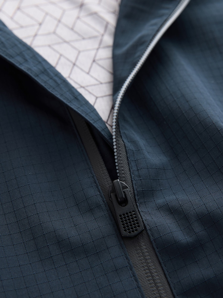 Navy Waterproof Mesh Hooded Lined Anorak Jacket (3-16yrs) - Image 6 of 7