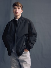 Black Smart Black Bomber Jacket (3-16yrs) - Image 4 of 9