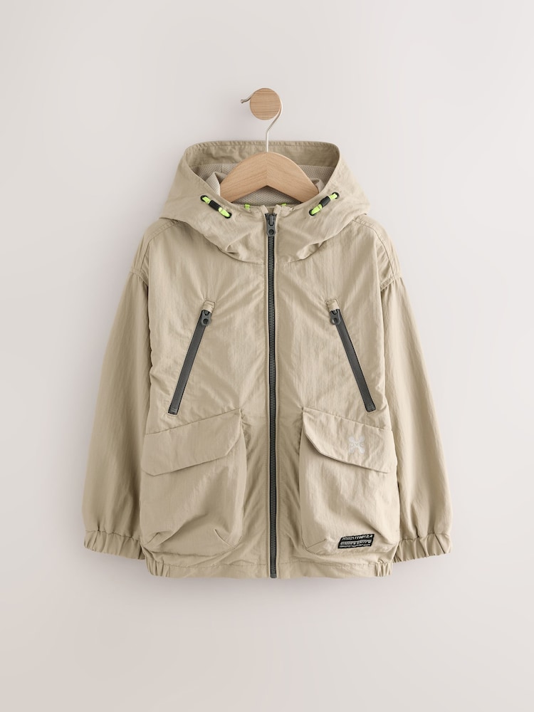 Neutral Shower Resistant Utility Hooded Jacket (3-16yrs) - Image 1 of 4