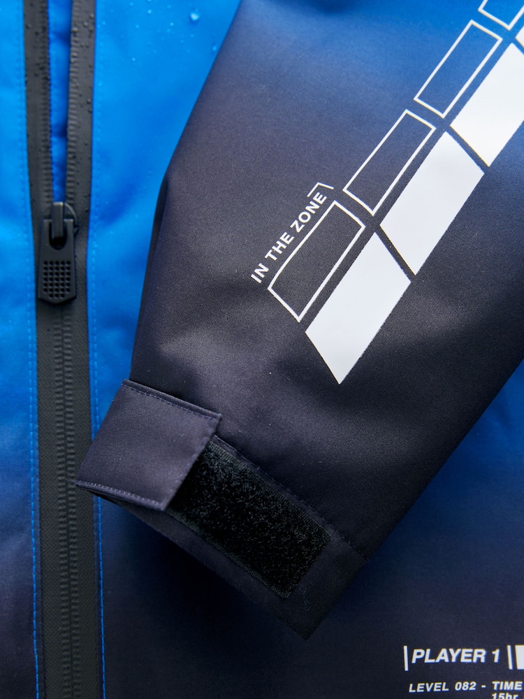 Cobalt Blue Waterproof Fleece Hooded Lined Jacket (3-17yrs) - Image 5 of 9