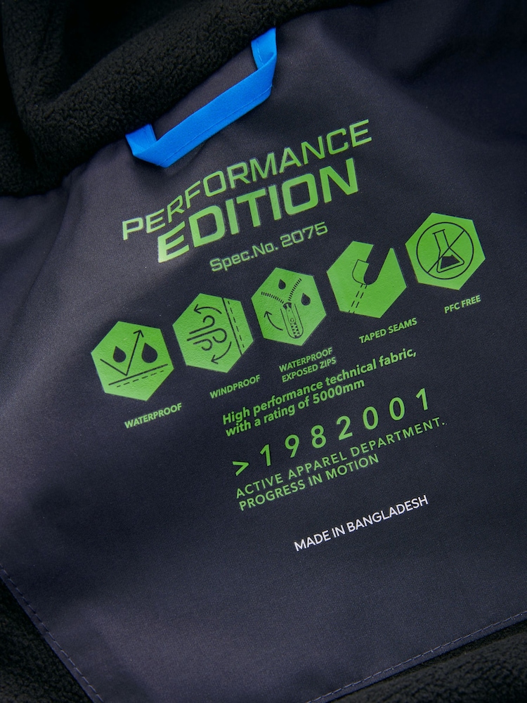 Cobalt Blue Waterproof Fleece Hooded Lined Jacket (3-17yrs) - Image 8 of 9