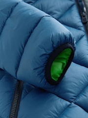 Teal Blue Quilted Midweight Hooded Jacket (3-16yrs) - Image 5 of 5