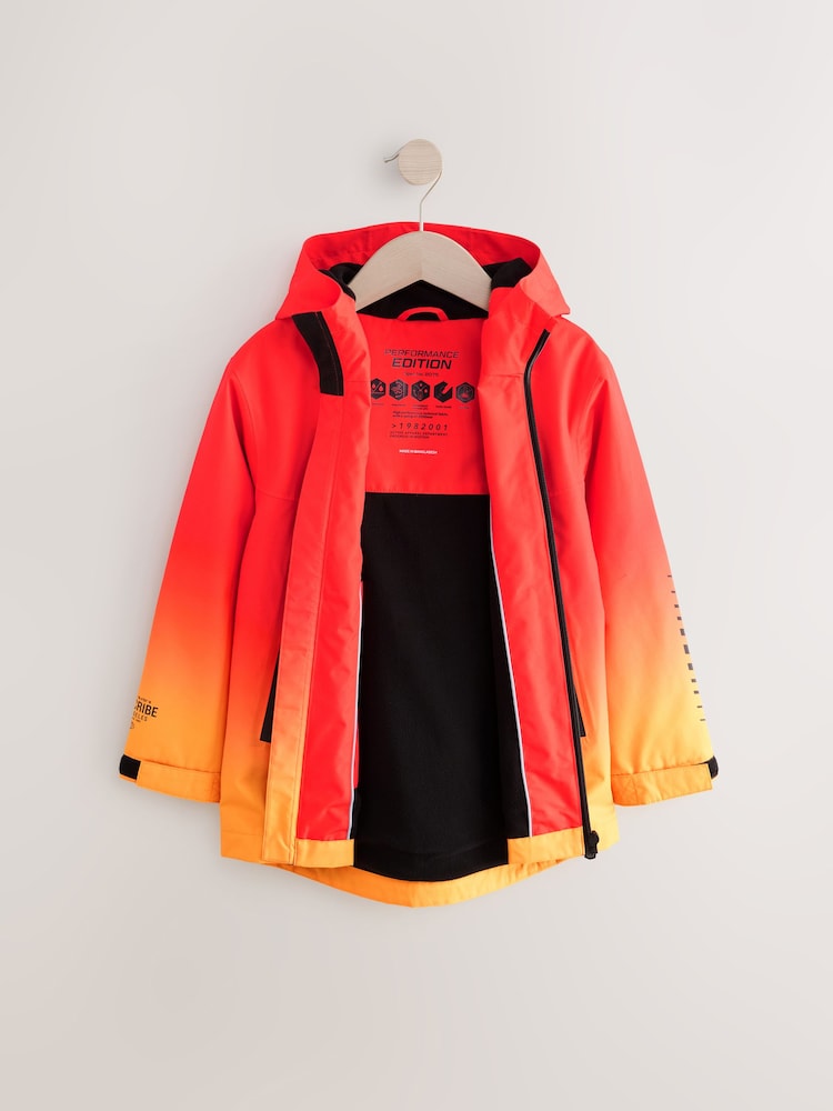 Orange Waterproof Fleece Hooded Lined Coat (3-16yrs) - Image 3 of 6