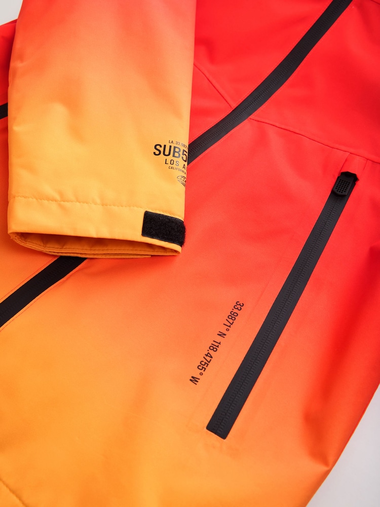 Orange Waterproof Fleece Hooded Lined Coat (3-16yrs) - Image 5 of 6