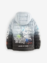 Black/White Quilted Midweight Hooded Jacket (3-17yrs) - Image 7 of 10