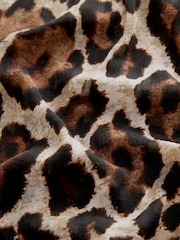 Brown Animal Print Volume Long Sleeve Blouse - Image 6 of 6
