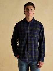 Joules Fleece Shirt Navy Check - Image 1 of 8