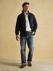Joules Fleece Shirt Navy Check - Image 3 of 8