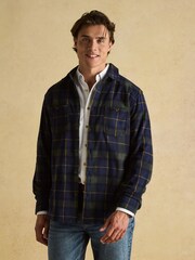 Joules Fleece Shirt Navy Check - Image 4 of 8