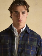 Joules Fleece Shirt Navy Check - Image 5 of 8