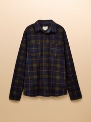 Joules Fleece Shirt Navy Check - Image 8 of 8