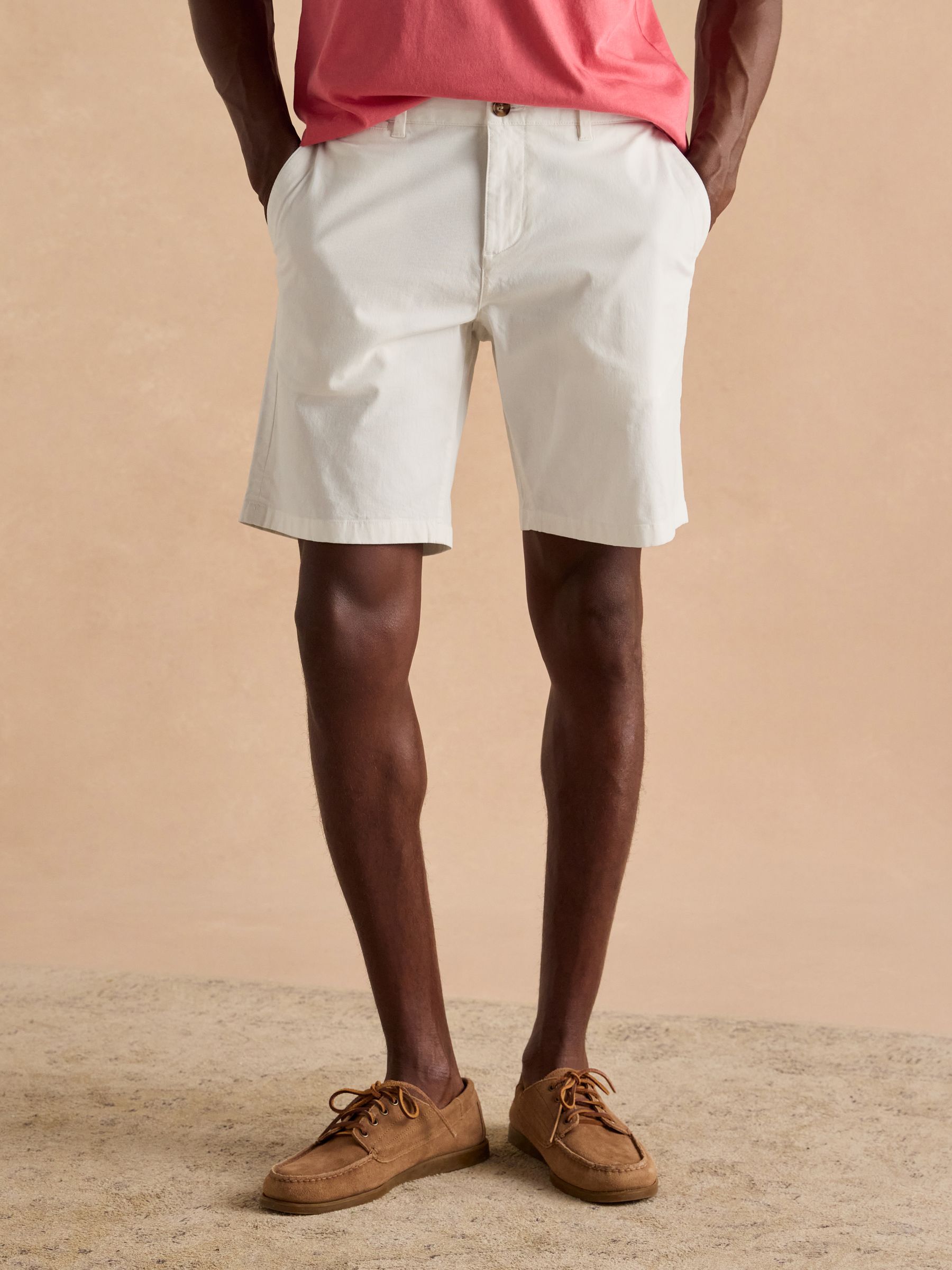 Joules Classic Fit White Chino Shorts