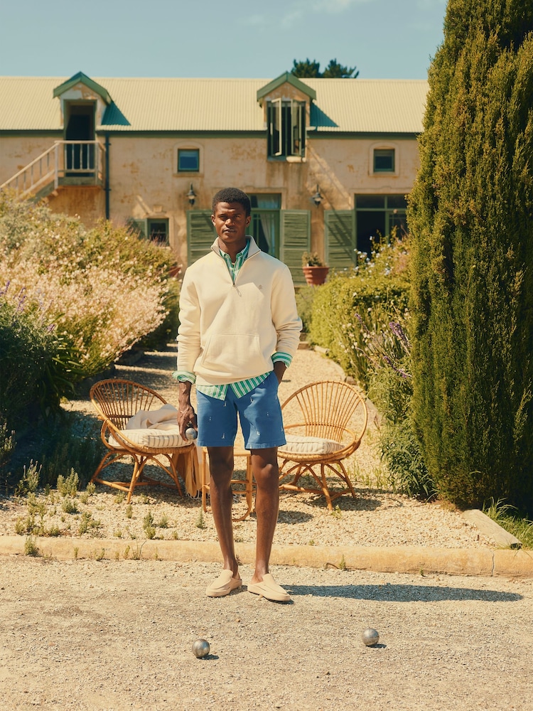 Joules Classic Fit Blue/Ecru Chino Shorts - Image 2 of 9