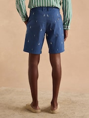 Joules Classic Fit Blue/Ecru Chino Shorts - Image 4 of 9