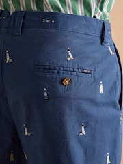 Joules Classic Fit Blue/Ecru Chino Shorts - Image 8 of 9