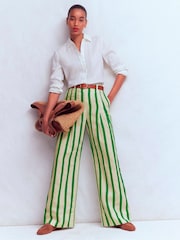 Boden Cream Mayfair Linen Trousers - Image 1 of 6