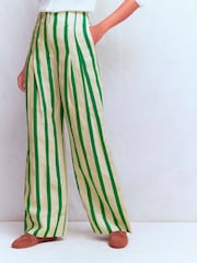 Boden Cream Mayfair Linen Trousers - Image 4 of 6