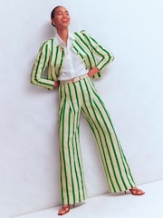 Boden Cream Mayfair Linen Trousers - Image 5 of 6