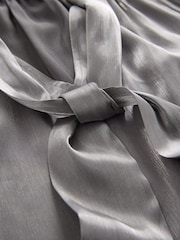 Silver Tie Neck Metallic Blouse - Image 8 of 8