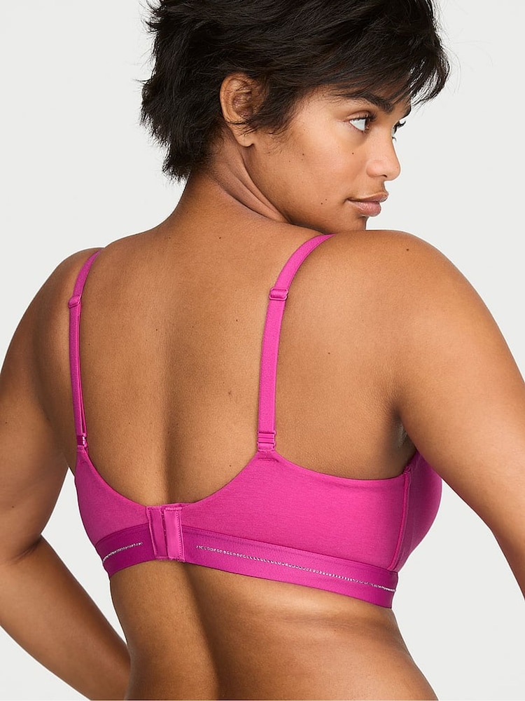 Victoria's Secret Pink Fire Lightly Lined Balcony Shine Logo Cotton Bra - Image 2 of 2