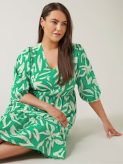 Evans Green Midaxi Balloon Sleeve Dress - Image 4 of 5