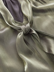 Gold Tie Neck Metallic Blouse - Image 8 of 8
