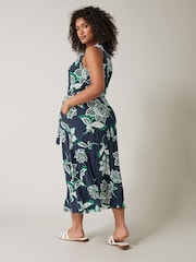 Evans Blue Sleeveless Wrap Dress - Image 3 of 5