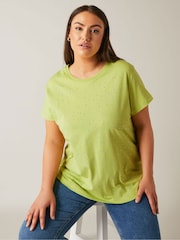 Evans Curve Stud Embellished Pure 100% Cotton T-Shirt - Image 1 of 4